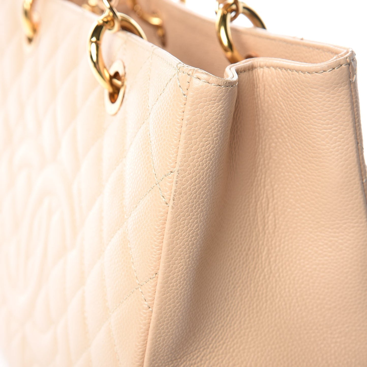 Caviar Quilted Grand Shopping Tote GST Beige Clair