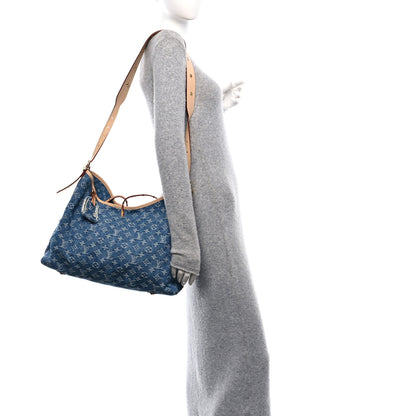 Louis Vuitton Monogram Denim CarryAll MM Blue 2 of 10