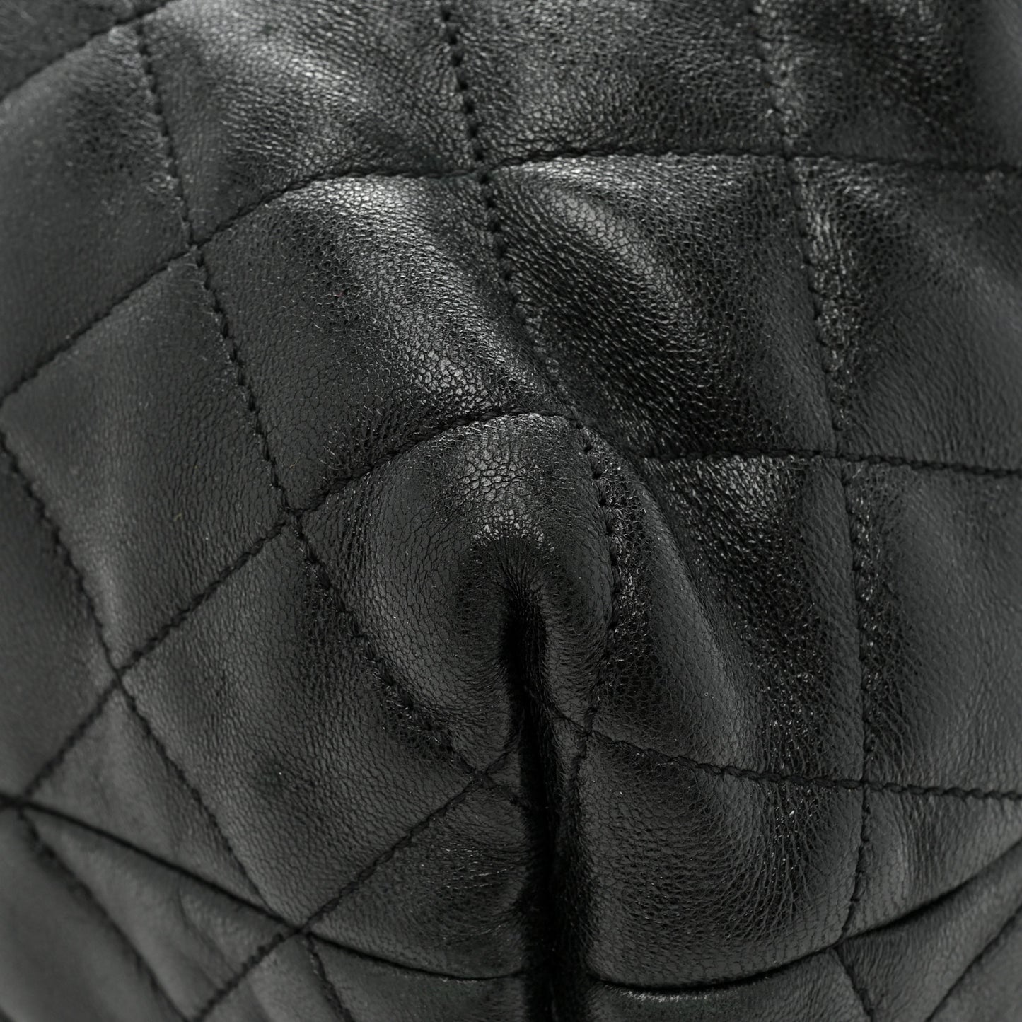 Lambskin Quilted Maxi Icare Shopping Tote Black