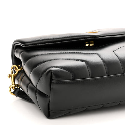 Saint Laurent Calfskin Y Quilted Monogram Toy Loulou Crossbody Bag Black 9 of 12
