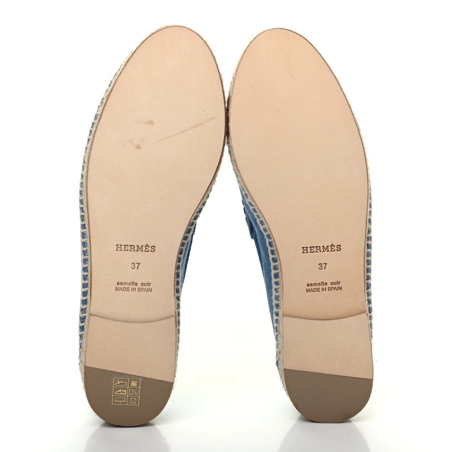 Hermes Denim Canvas Womens Trip Espadrilles 37 Bleu Clair 5 of 10