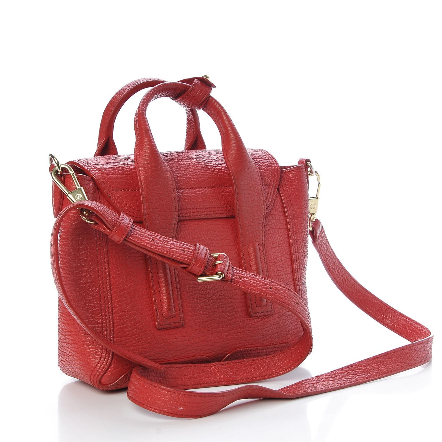 3.1 Textured Calfskin Mini Pashli Satchel Red