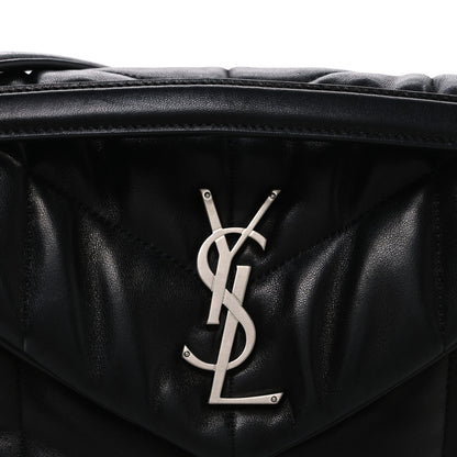 Saint Laurent Lambskin Quilted Small Loulou Puffer Monogram Chain Satchel Black 7 of 9