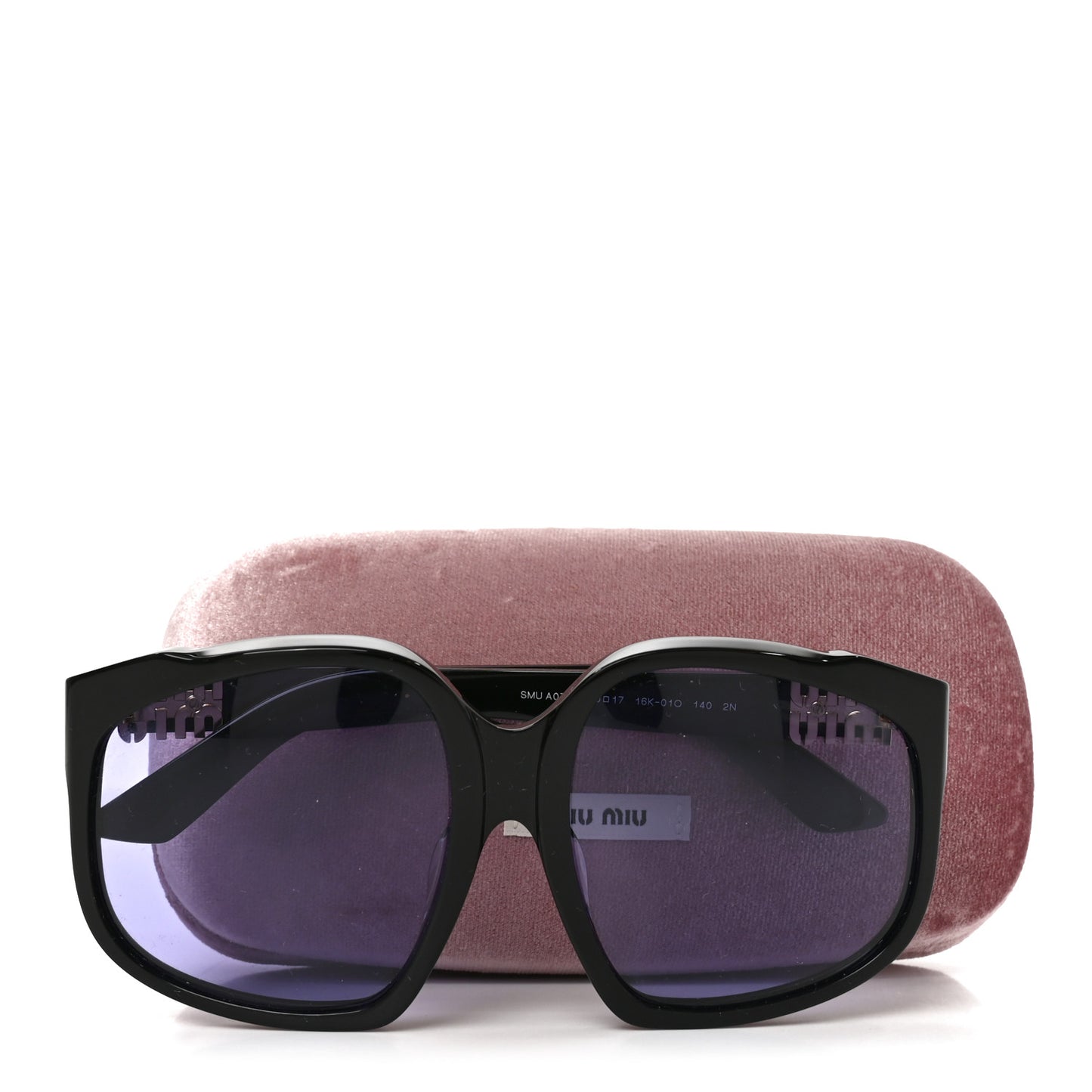 Acetate Square Sunglasses SMU A07 Black Violet