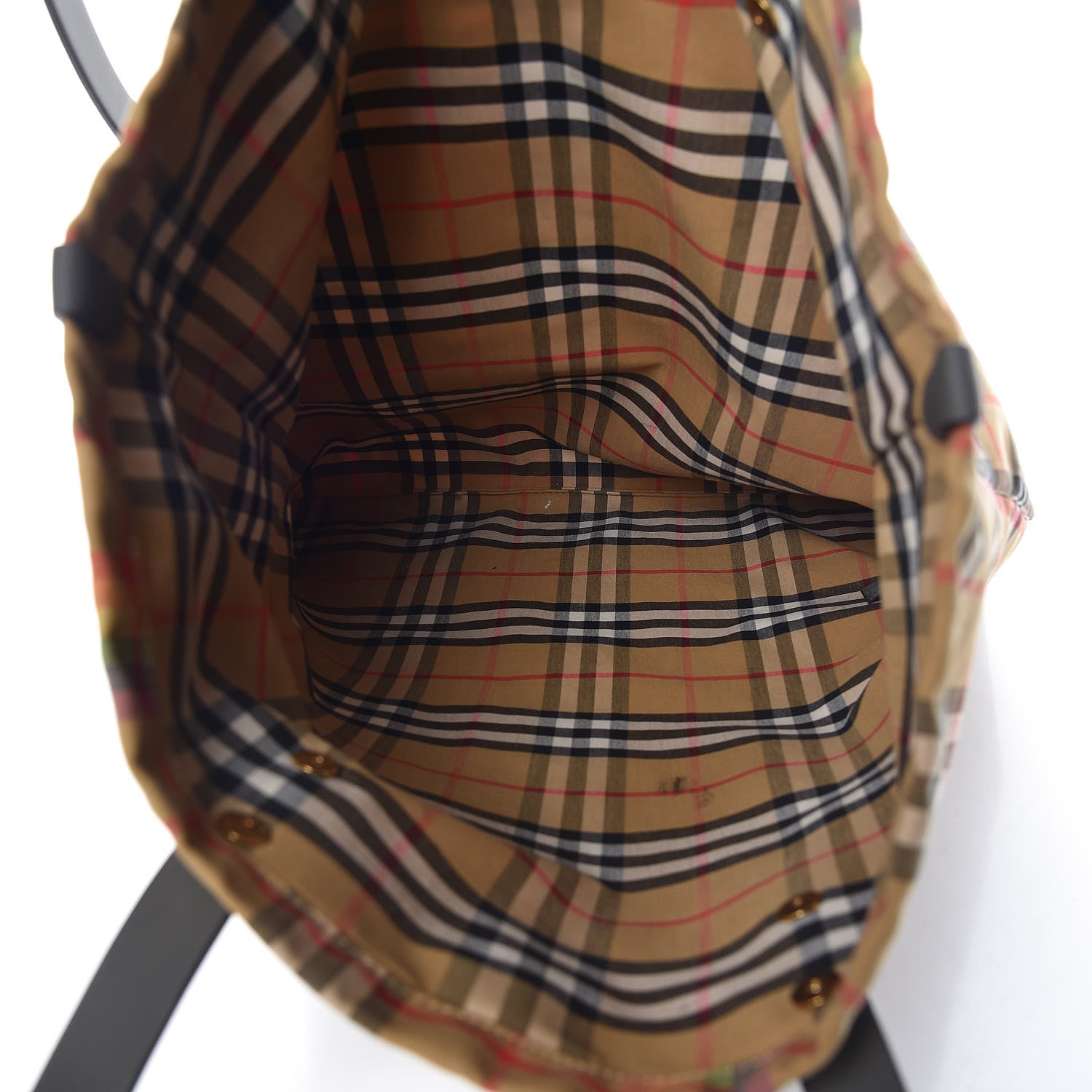 Burberry Vintage Rainbow Check Shopper Tote Grey 5 of 8