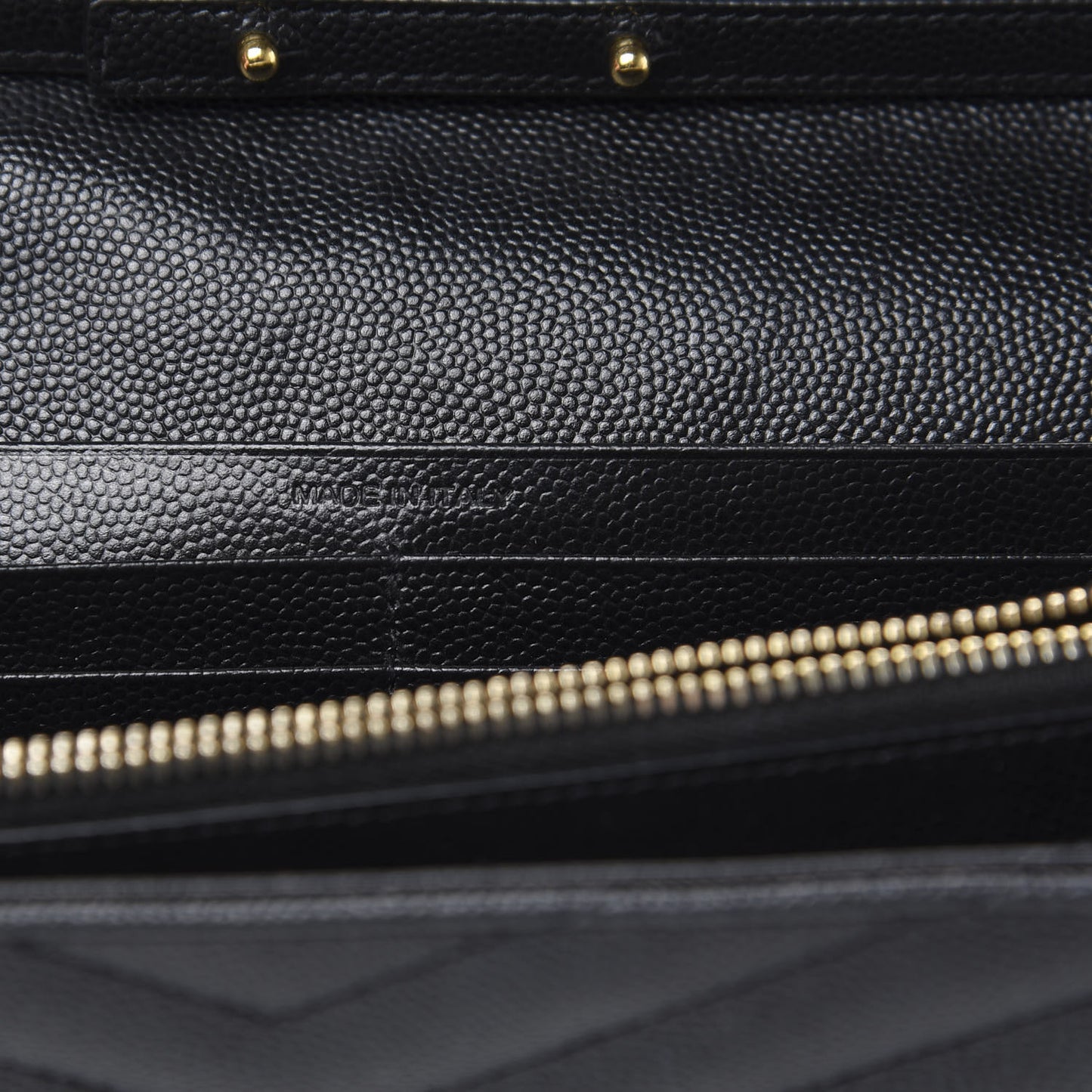 Grain De Poudre Matelasse Chevron Monogram Chain Wallet Black