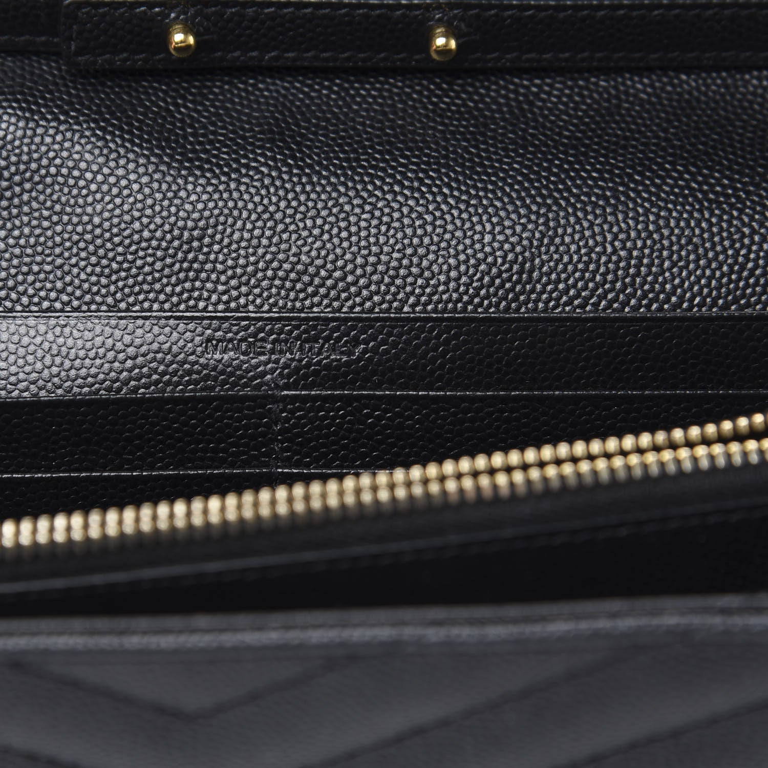 Saint Laurent Grain De Poudre Matelasse Chevron Monogram Chain Wallet Black 6 of 9