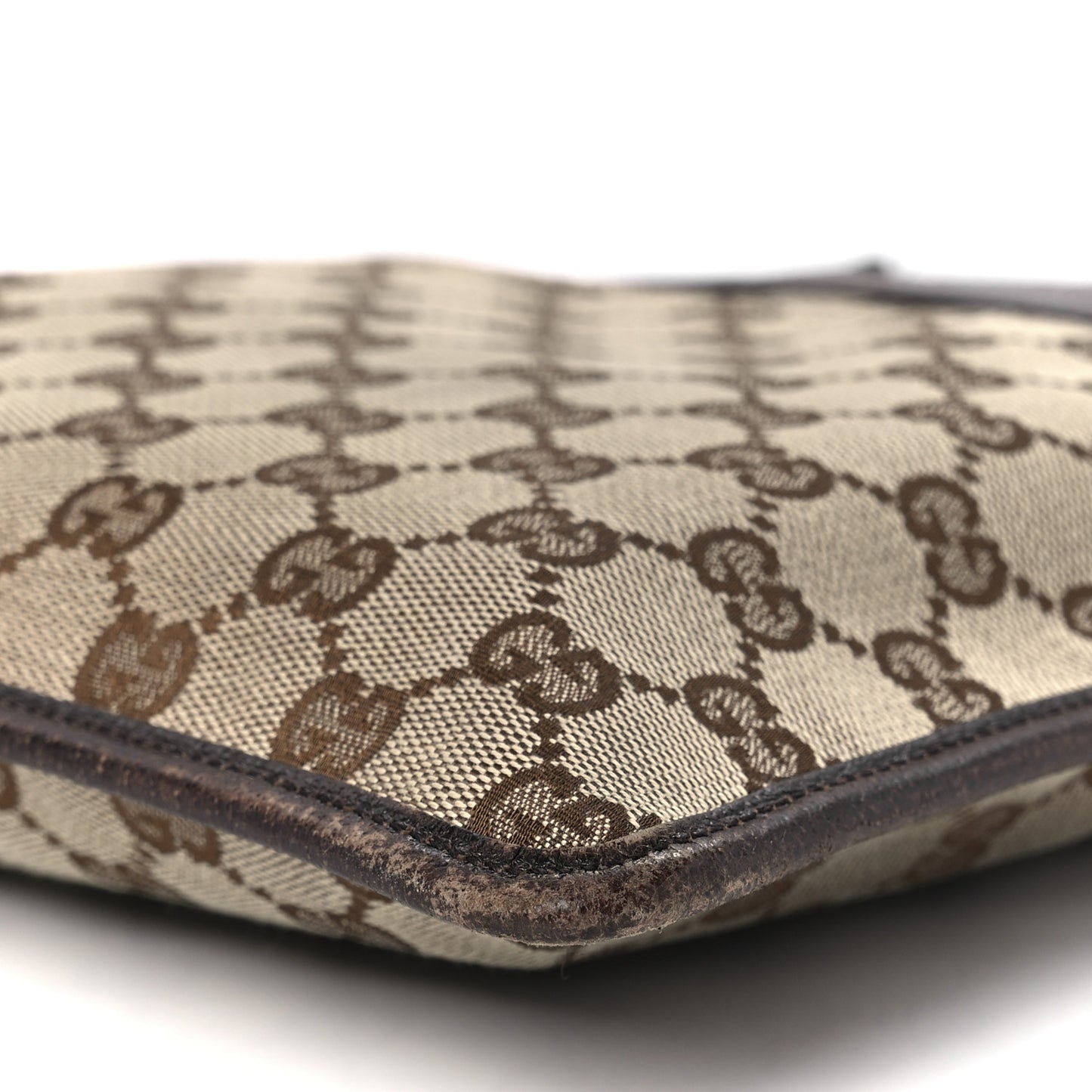 GG Monogram Web Messenger Crossbody Bag Dark Brown