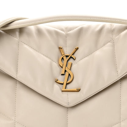 Saint Laurent Lambskin Quilted Small Loulou Puffer Monogram Chain Satchel Crema Soft 8 of 13