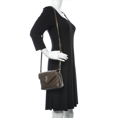 Saint Laurent Calfskin Y Quilted Monogram Toy Loulou Crossbody Bag Faggio 2 of 11