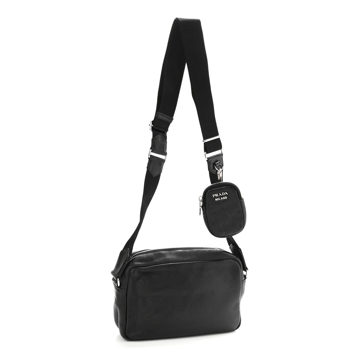 Vitello Daino Crossbody Black