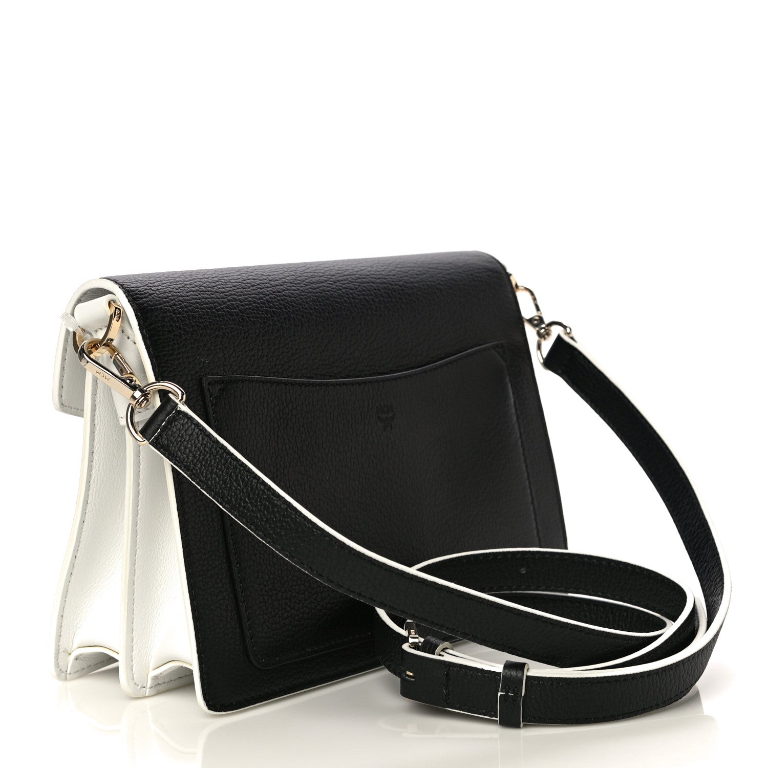 MCM Calfskin Visetos Small Patricia Crossbody Bag Cognac Black 3 of 10