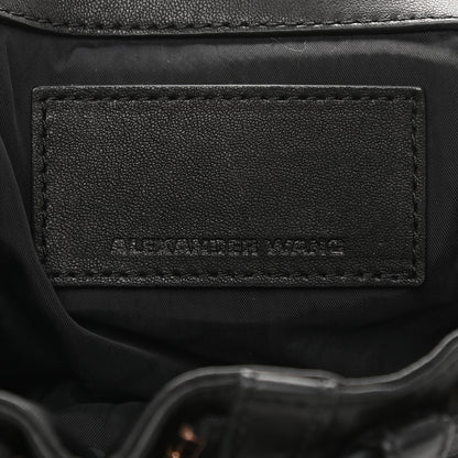 Alexander Wang Lambskin Marti Backpack Bag Washed Black Rose Gold Hardware 6 of 10