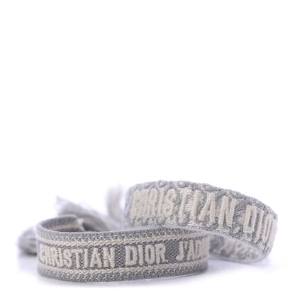 Christian Dior Woven Cotton J'Adior Friendship Bracelet Set Grey 1 of 4