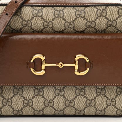 Gucci GG Supreme Monogram Small Horsebit 1955 Shoulder Bag Beige Brown Sugar 8 of 14