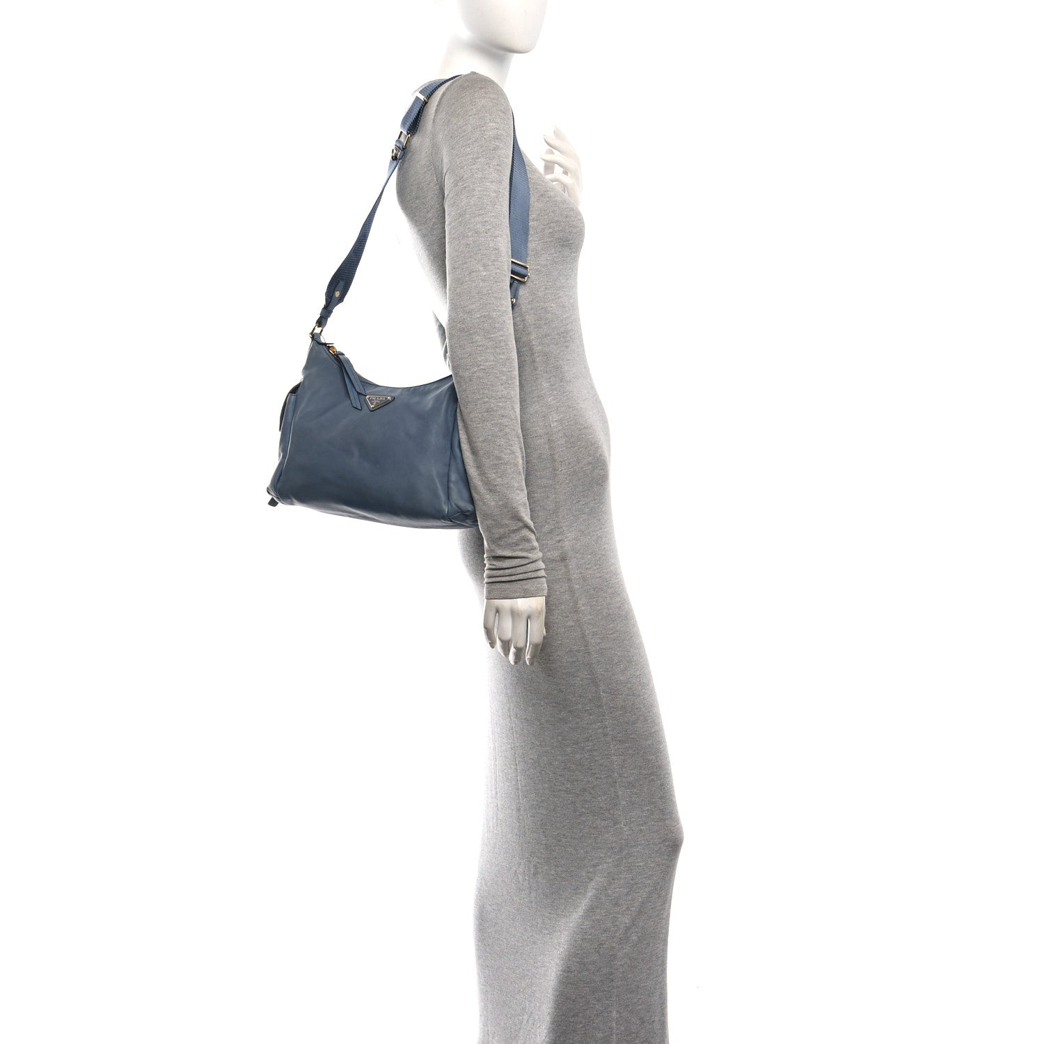 Prada Nappa Large Explore Shoulder Bag Aviation Blue 2 of 10