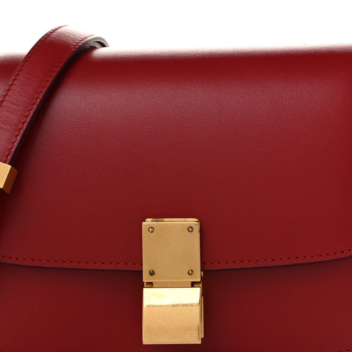 Celine Box Calfskin Small Classic Box Flap Bag Red 8 of 10