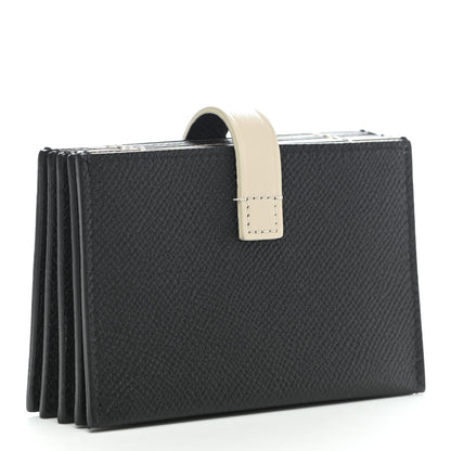 Celine Grained Shiny Calfskin Accordion Card Holder Black Chalk 3 of 7