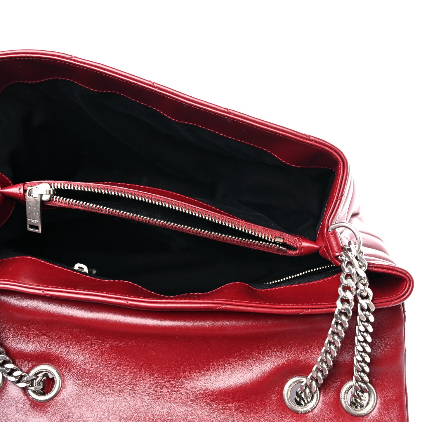 Calfskin Y Quilted Monogram Medium Loulou Chain Satchel Palissandre