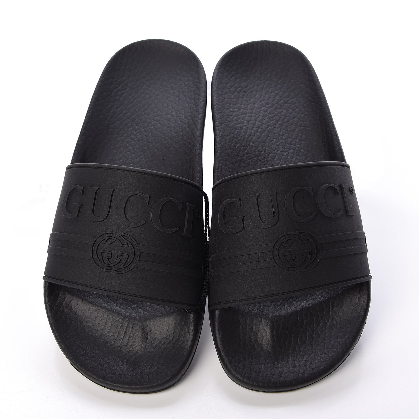 Rubber Womens Logo Slide Sandals 36 Black
