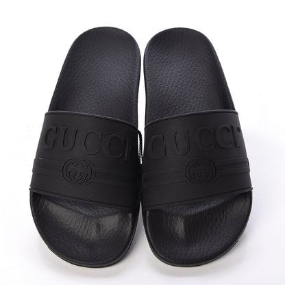 Gucci Rubber Womens Logo Slide Sandals 36 Black 6 of 9