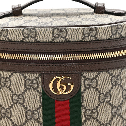 Gucci GG Supreme Monogram Textured Calfskin Web Ophidia Vanity Cosmetic Case Beige Ebony New Acero 9 of 13