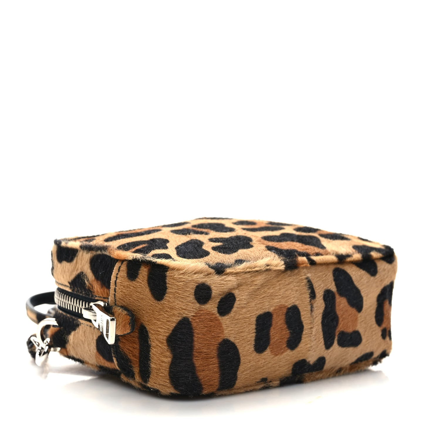 Calf Hair Leopard Print Crossbody Camera Bag Miele Moro