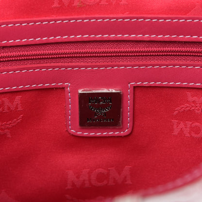 MCM Visetos Medium Boston Bag Pink White 8 of 10