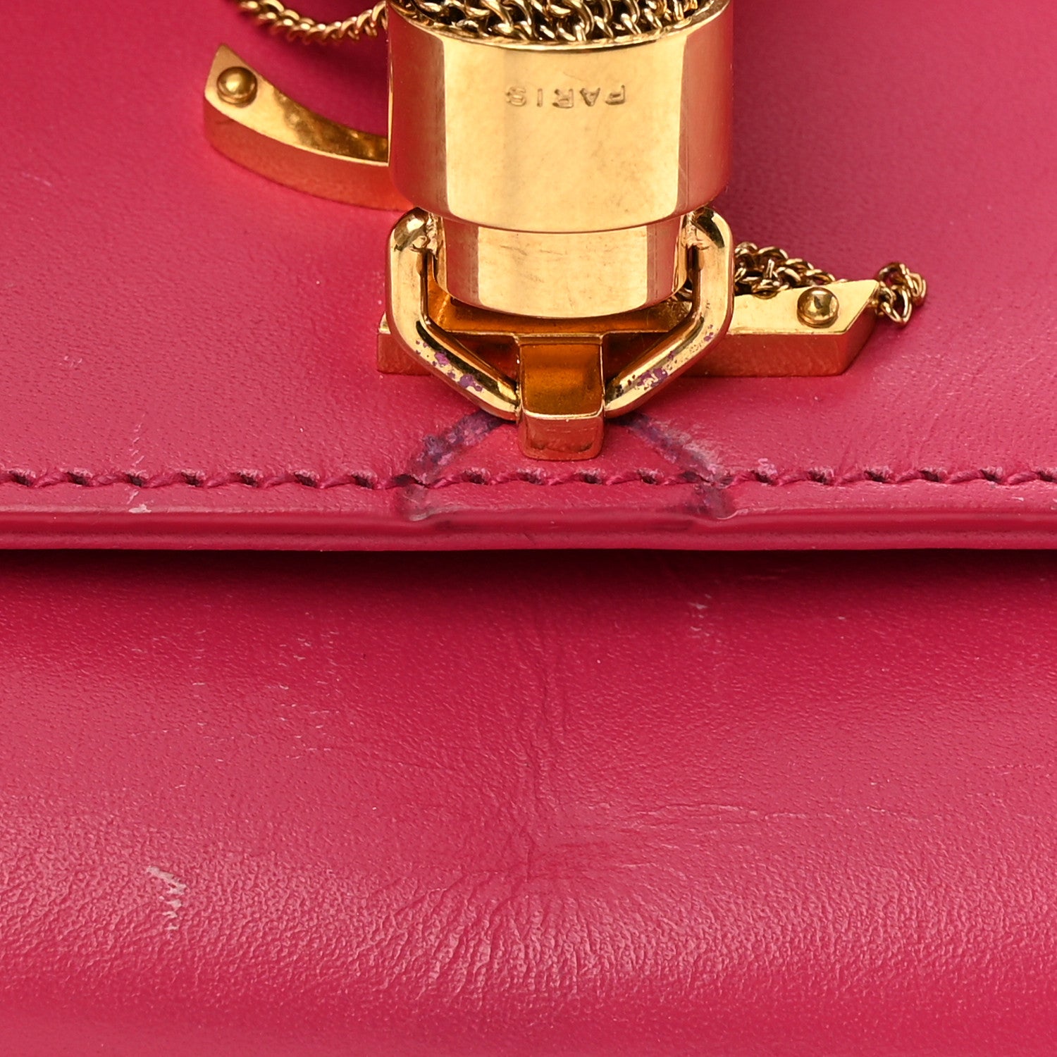 Saint Laurent Calfskin Small Classic Monogram Kate Tassel Satchel Lipstick Fuchsia 10 of 11