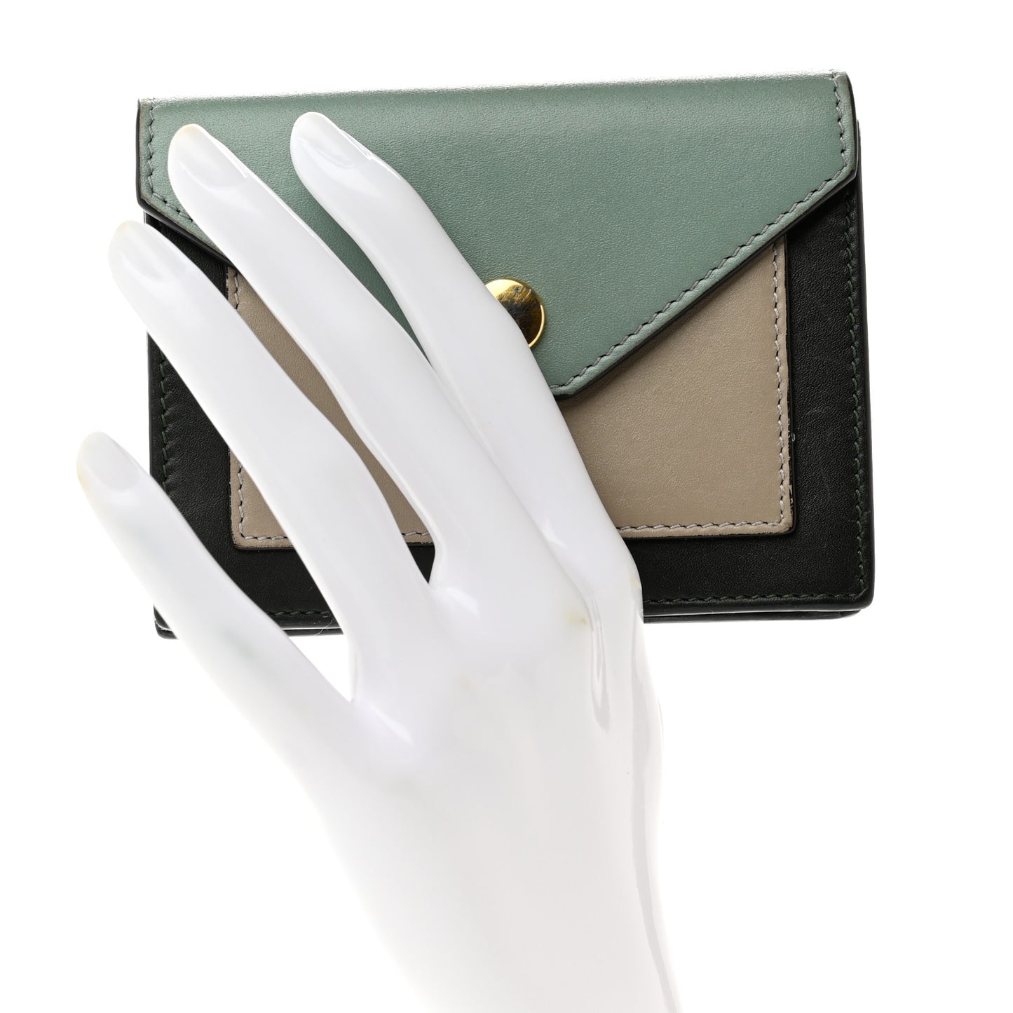 Smooth Calfskin Pocket Card Holder Green