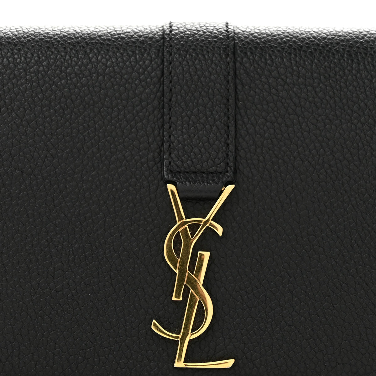 Saint Laurent Calfskin Monogram Large Flap Wallet Black 9 of 9