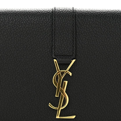 Saint Laurent Calfskin Monogram Large Flap Wallet Black 9 of 9