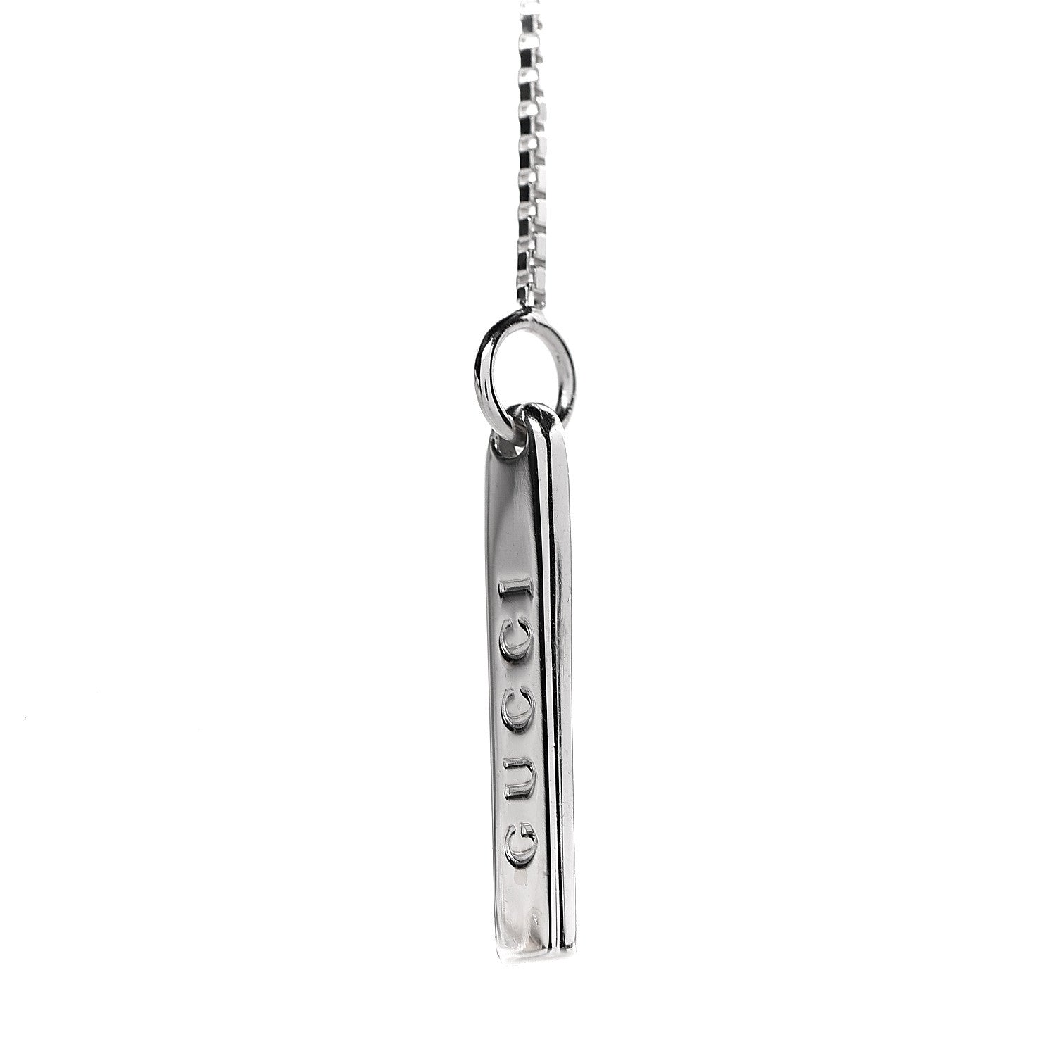 Gucci 18K White Gold 20mm Lariat Necklace 5 of 9