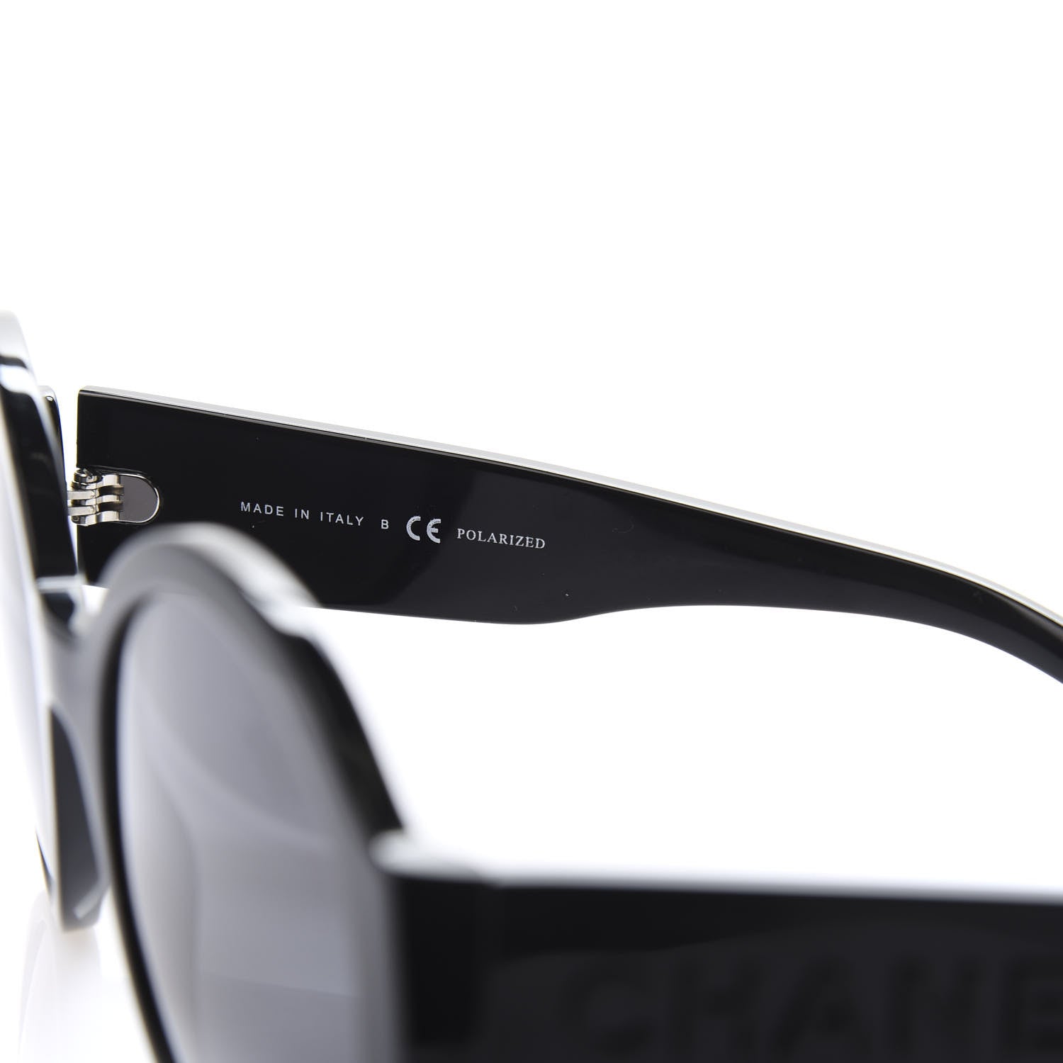 Chanel Acetate Polarized Round Sunglasses 5410 Black 5 of 7