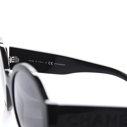 Chanel Acetate Polarized Round Sunglasses 5410 Black 5 of 7