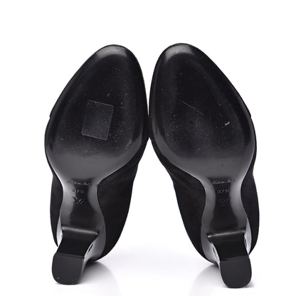 Louis Vuitton Suede Monogram Uniformes Cap Toe Chelsea 75mm Ankle Boots 37.5 Black 5 of 8