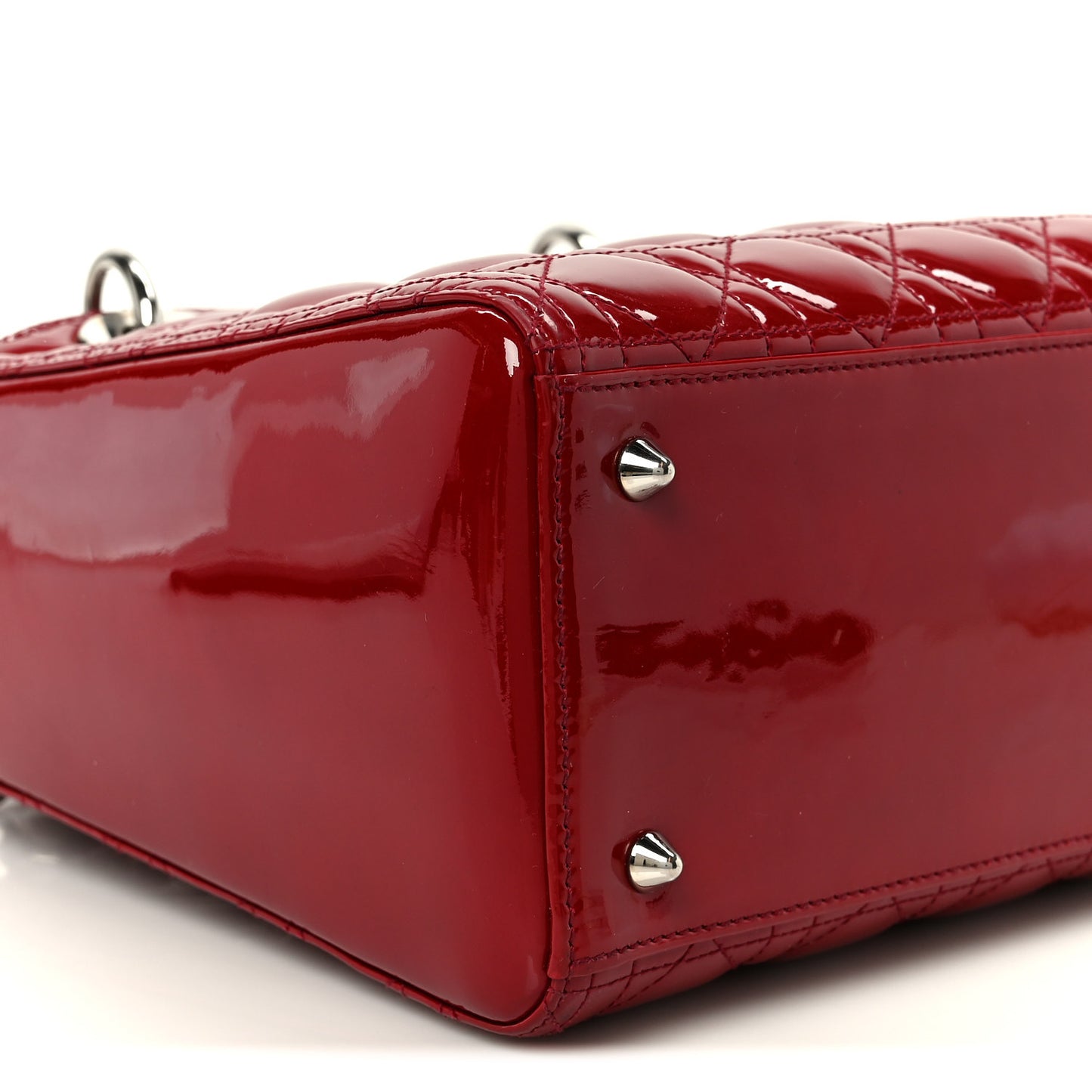Patent Cannage Medium Lady Dior Red