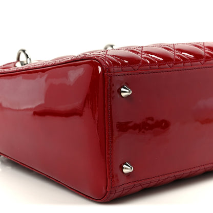 Christian Dior Patent Cannage Medium Lady Dior Red 9 of 10