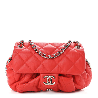 Chanel Washed Lambskin Medium Chain Around Messenger Red 1 of 10