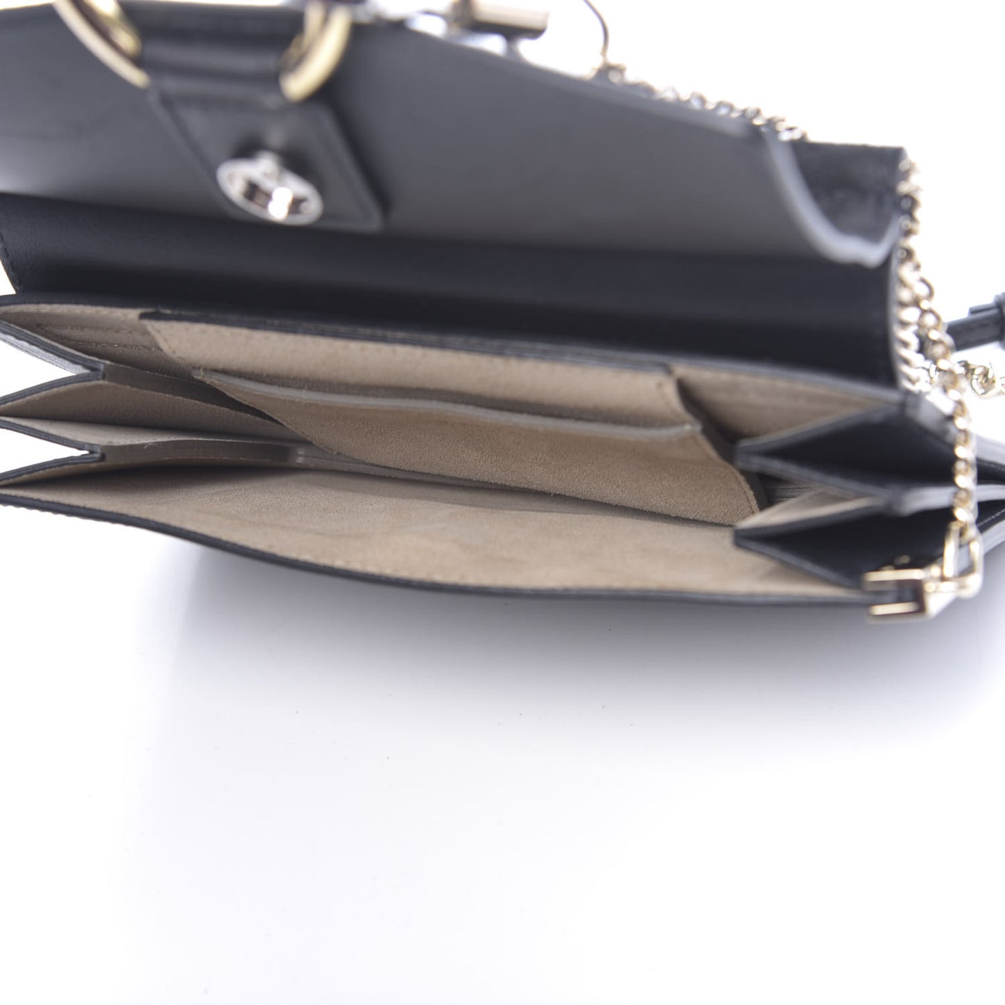 Calfskin Suede Mini Chain Faye Shoulder Bag Black