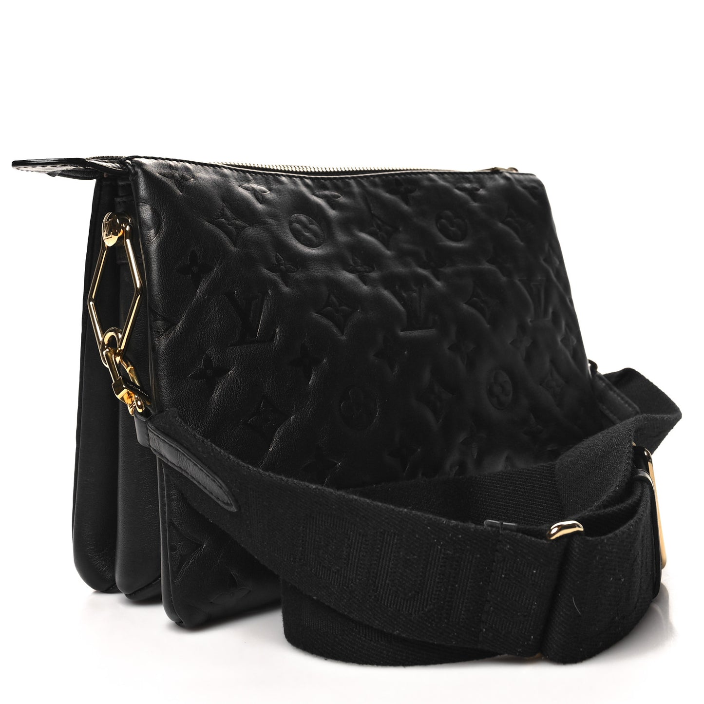 Lambskin Embossed Monogram Coussin PM Black