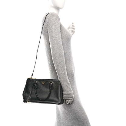 Prada Saffiano Small Galleria Double Zip Tote Black 2 of 9