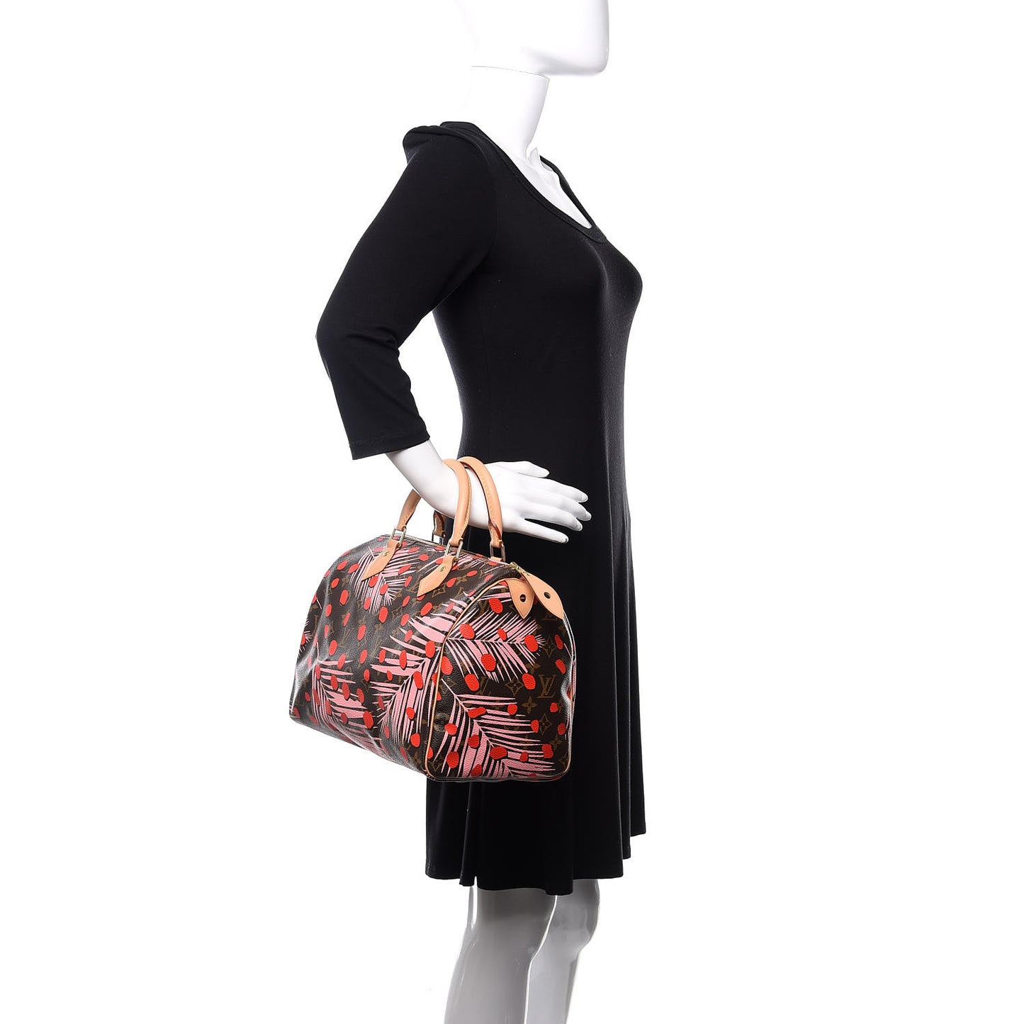 Monogram Jungle Dots Speedy 30 Sugar Pink Poppy