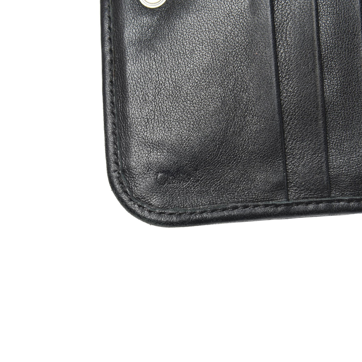 Calfskin Paddington Compact Zip Around Coin Purse Wallet Black