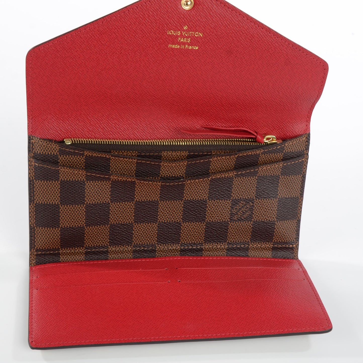 Damier Ebene Josephine Wallet Red