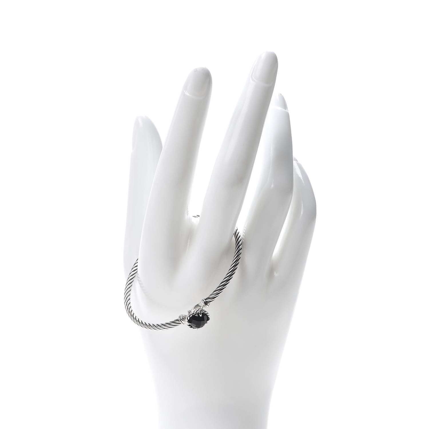 David Yurman Sterling Silver Black Onyx 3mm Chatelaine Bracelet 2 of 6