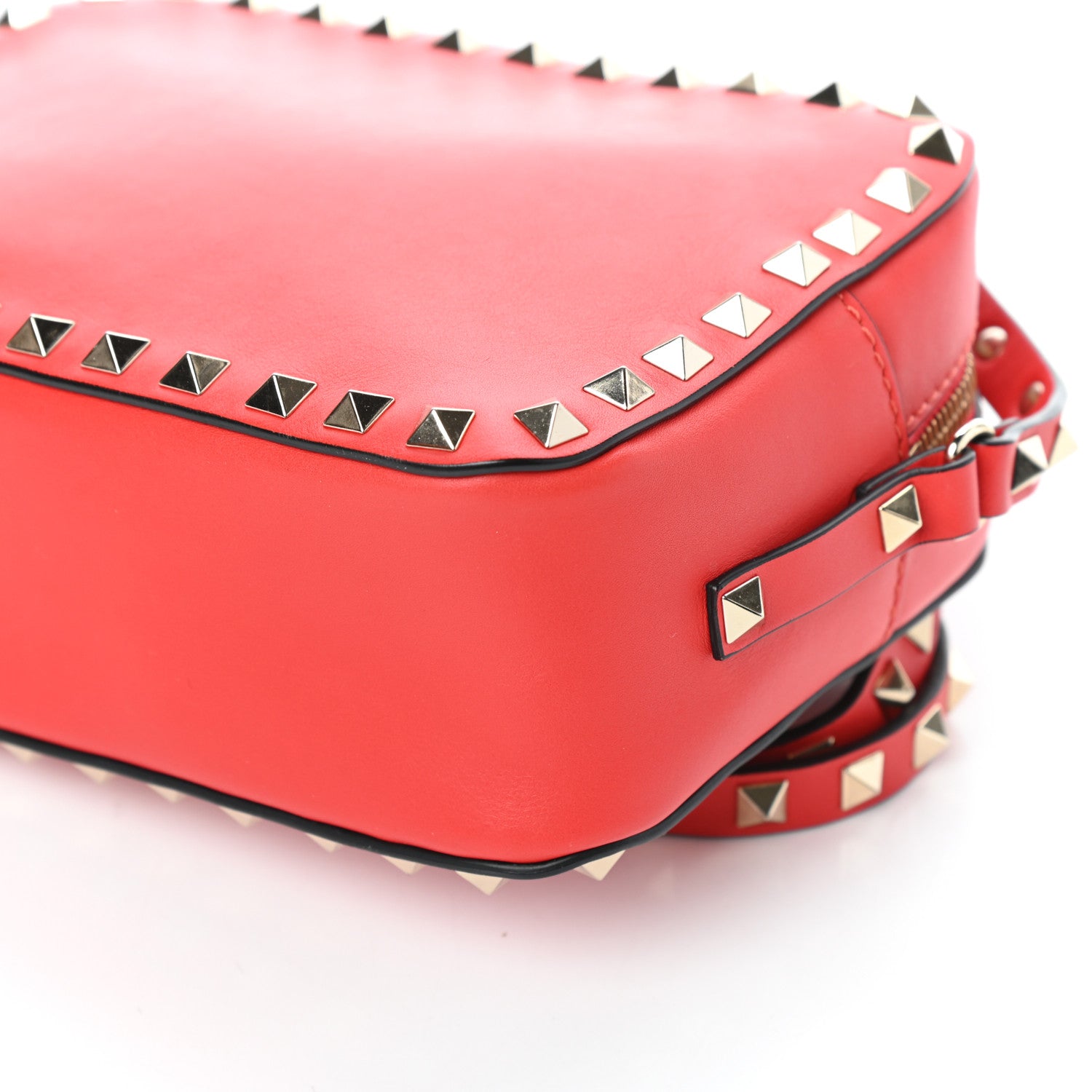 Valentino Garavani Calfskin Rockstud Camera Crossbody Bag Deep Orange 9 of 9