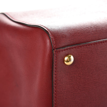 Fendi Vitello Elite Large 2Jours Tote Rosso Scuro Ciliegia 8 of 10