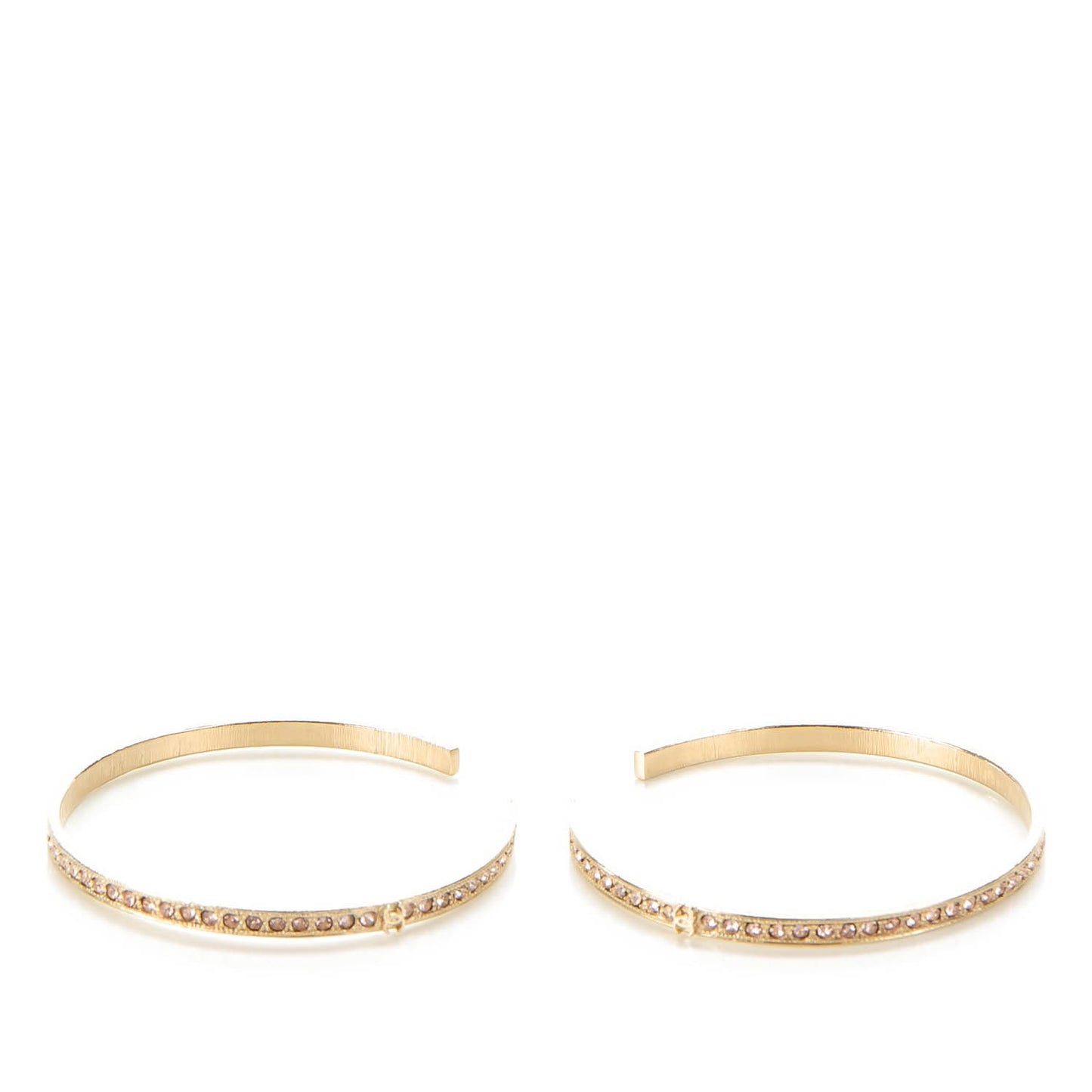 Crystal CC Hoop Earrings Gold Pale Pink