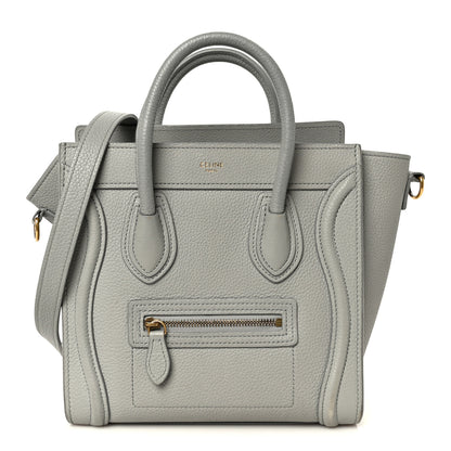 Celine Drummed Calfskin Nano Luggage Pearl Blue 1 of 11